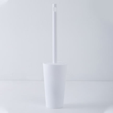 Brosse WC - Brosse douce et résistante + support - Tête flexible, anti-goutte, anti-obstruction, blanche-AquaForge (1/5)