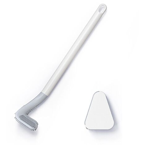 Brosse de toilette à long manche, brosse en silicone en forme de balle de golf pour salle de bain-AquaForge