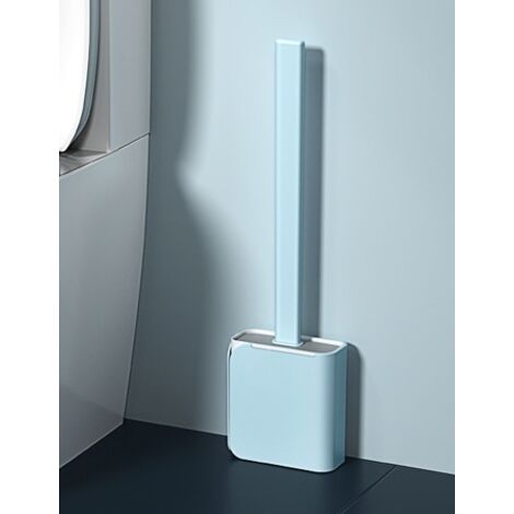 Brosse de toilette avec support à séchage rapide pour WC, compacte bleue-AquaForge (1/4)