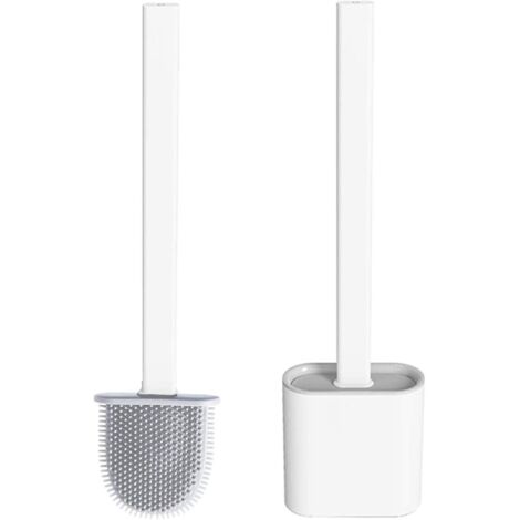 Brosse WC, brosse WC et support, brosse WC en silicone sans perçage, ensemble brosse WC plate de qualité supérieure avec support à séchage rapide-AquaForge (1/5)