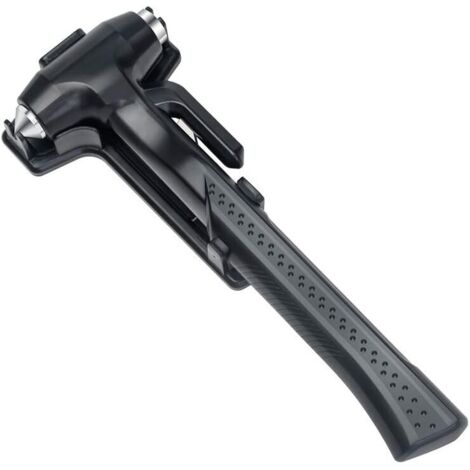 Marteau de sécurité multifonction pour voiture avec brise-vitre et coupe-ceinture de sécurité pratique, outil d'évacuation d'urgence 3 en 1 (noir)-AquaForge (1/5)