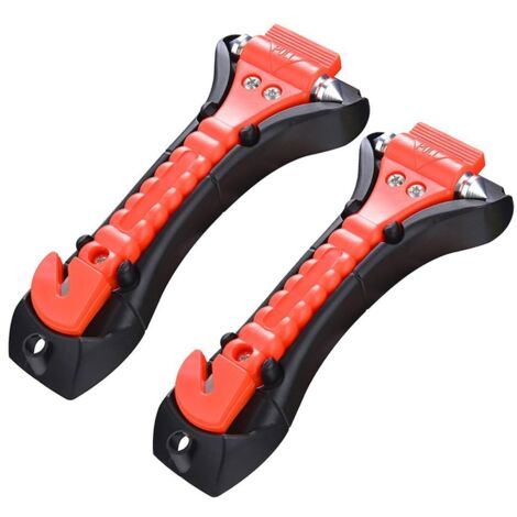 Lot de 2 marteaux de sécurité automobile avec poignées antidérapantes, coupe-ceinture de sécurité, marteau d'urgence pour voiture-AquaForge (1/5)