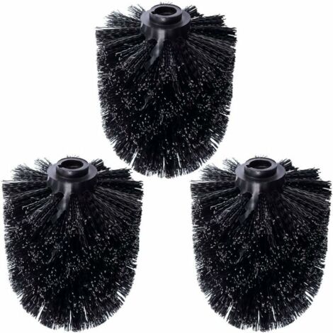 Lot de 3 têtes de brosse de rechange noires pour toilettes, brosse de rechange noire, tête de brosse de rechange noire, brosse de rechange noire individuelle pour toilettes-AquaForge (1/5)