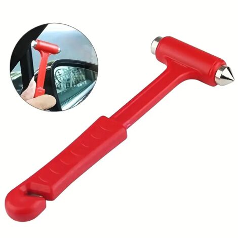 Marteau de sécurité multifonctionnel à long manche pour voiture, robuste et facile à utiliser en cas d'urgence.-AquaForge (1/5)