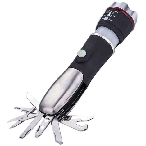 Lampe torche LED avec marteau multifonction pour campement d'urgence-AquaForge (1/4)