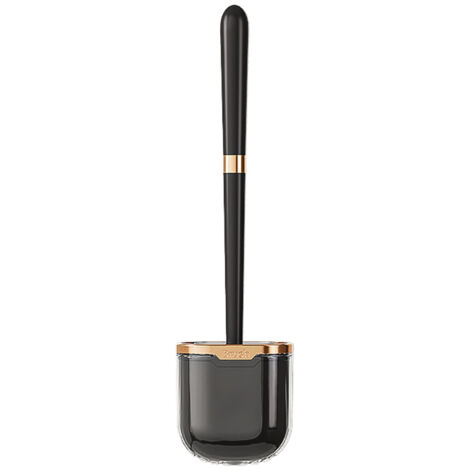 Brosse de toilette en silicone avec manche long et porte-serviettes mural (1 pièce).-AquaForge (1/5)