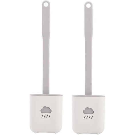 Ensemble de brosses de toilette pour salle de bain, brosse de toilette japonaise de type S avec brosse de nettoyage de type T pour une installation et un nettoyage faciles sans angles morts-AquaForge (1/5)