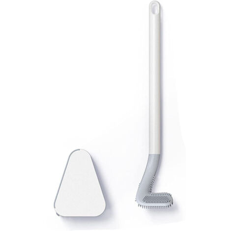 Brosse de toilette à long manche, brosse de toilette en silicone en forme de golf, brosse de toilette avec support, brosse et support pour salle de bain-AquaForge (1/5)