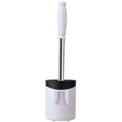 Brosse de nettoyage à manche long, brosse de décontamination à angle complet, brosse douce, ensemble ménager, brosse de nettoyage sans perçage, brosse de toilette (blanche)-AquaForge (1/3)