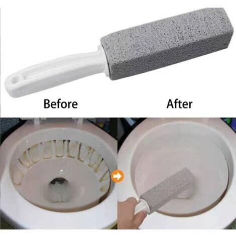 Brosse de toilette en pierre ponce, grise, pour le nettoyage de la cuvette des toilettes, anticalcaire, 3,8 x 3,8 x 23,5 cm-AquaForge (1/5)