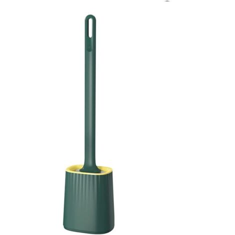 Brosse WC en silicone, brosse et support verts, brosse de nettoyage pour WC, baignoire, lavabo-AquaForge (1/5)