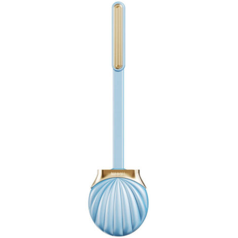 Ensemble brosse et support pour salle de bain, tête de brosse flexible avec poils en silicone, format compact pour un rangement facile (bleu)-AquaForge (1/5)