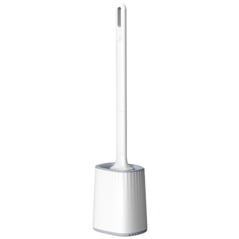 Brosse de toilette avec support de séchage, brosse de toilette murale et sur pied à long manche pour salle de bain (blanche)-AquaForge (1/5)