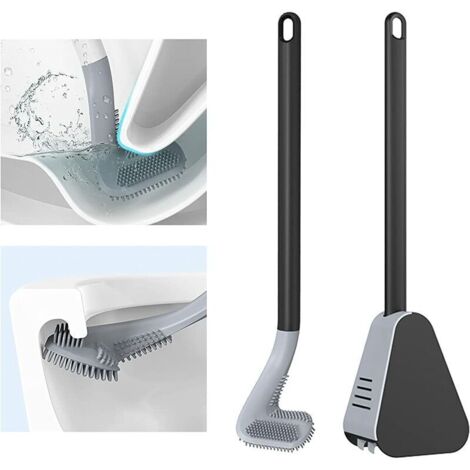 Brosse de toilette en silicone, manche long, style golf, brosses et supports pour salle de bain-AquaForge (1/5)