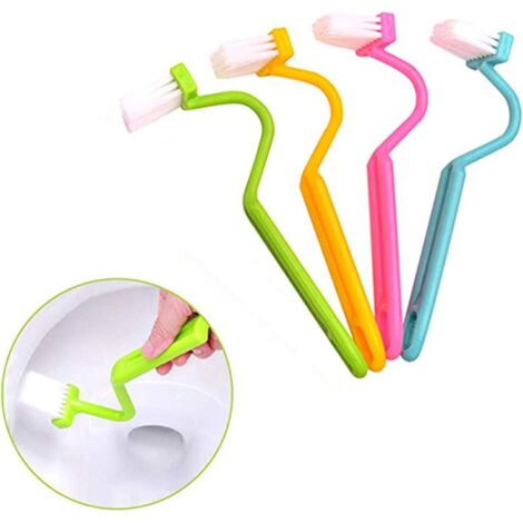 Brosse de toilette portable pour salle de bain avec brosse de nettoyage incurvée en forme de V-AquaForge (1/5)