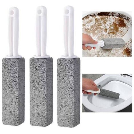 Brosse WC en pierre ponce, nettoyage domestique, calcaire - Grise 3,8 x 3,8 x 23,5 cm x 1 pièce-AquaForge (1/5)