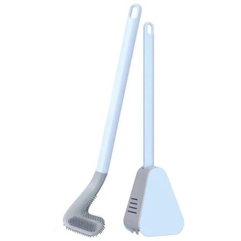 Brosse de toilette, brosse de toilette golf avec support, brosse de toilette à long manche, brosse de toilette flexible, brosse de toilette en silicone, bleue-AquaForge (1/5)