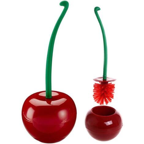 Ensemble de brosses de toilette créatives et mignonnes en forme de cerise, compact et caché-AquaForge (1/5)