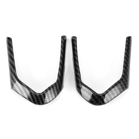 Garniture de panneau de volant style fibre de carbone, cache-boutons compatible avec BMW Série 5 F10 F18 2013-2017 (angle droit)-AquaForge (1/5)