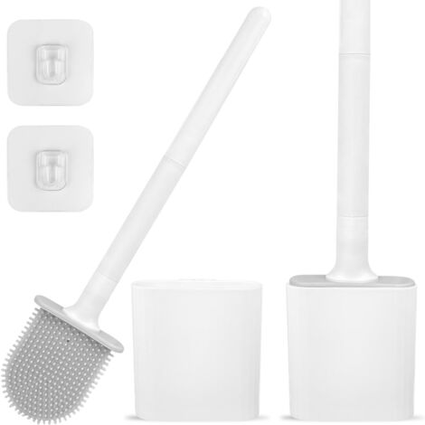 Brosse de toilette en silicone, brosse de toilette murale, brosses et supports de toilette bleus-AquaForge (1/4)