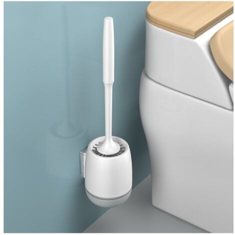 Brosse de toilette grise, brosse de toilette en silicone, séchage rapide et antibactérienne-AquaForge (1/5)