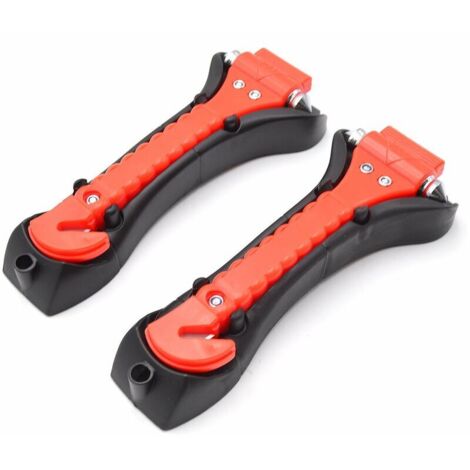Marteau de sécurité automobile (lot de 2), outils d'évacuation d'urgence par la fenêtre et coupe-ceinture de sécurité 2 en 1 pour le sauvetage familial et les situations d'urgence.-AquaForge (1/5)