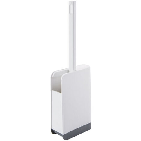 Ensemble brosse et support pour WC, brosse de nettoyage pour cuvette de salle de bain, avec manche antidérapant, support de vidange suspendu creux blanc-AquaForge (1/5)