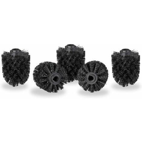 Tête de rechange pour brosse de toilette, en plastique noir, 8 x 8 x 10 cm-AquaForge (1/5)