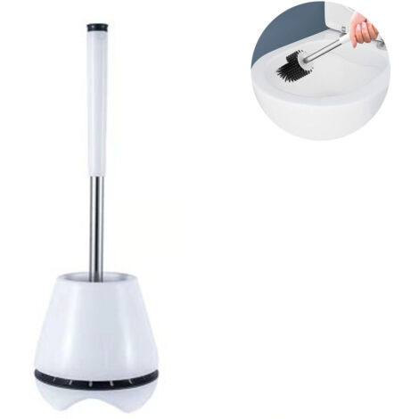 Brosse et support WC, brosse WC avec support ventilé, brosse WC à manche long et large pour salle de bain - ergonomique-AquaForge (1/5)