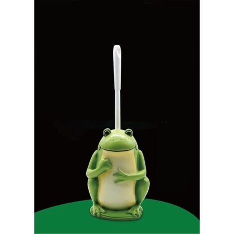 Brosse de toilette compacte, porte-brosse de toilette fantaisie en résine avec motif de grenouille-AquaForge (1/5)