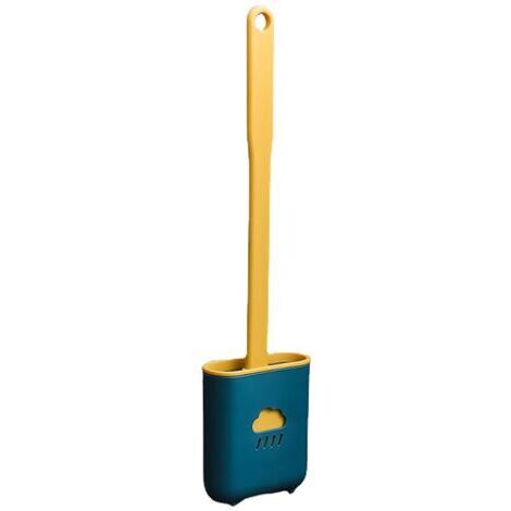 Brosse de toilette plate en silicone - brosse et support de toilette, antibactérienne, brosse de toilette ventilée, brosse de toilette murale-AquaForge (1/4)