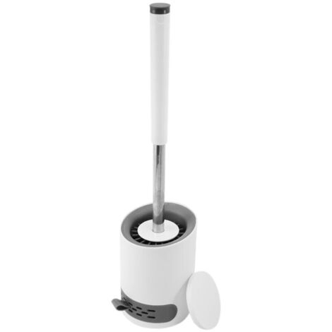Brosse de toilette en acier inoxydable et silicone avec long manche, brosse de nettoyage en silicone, ensemble de brosses pour toilettes sur pied-AquaForge (1/5)