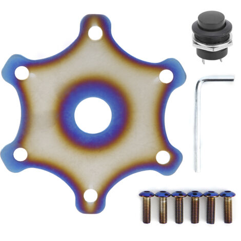 Cache-boutons de moyeu de volant universel en ABS et métal pour 6 boulons, voiture de course, noir-AquaForge (1/5)