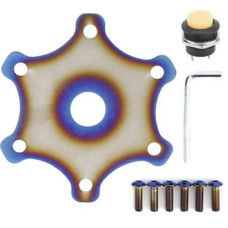 Cache-boutons de moyeu de volant universel en ABS et métal pour 6 boulons, voiture de course, jaune-AquaForge (1/5)
