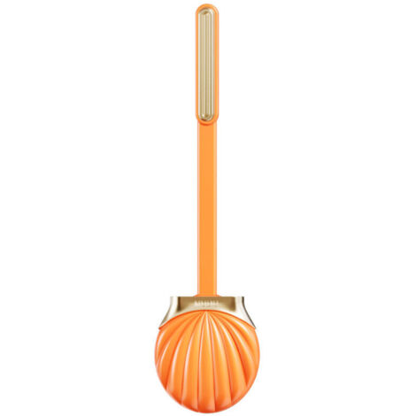 Ensemble brosse et support pour salle de bain, tête de brosse flexible avec poils en silicone, format compact pour un rangement facile (orange)-AquaForge (1/5)