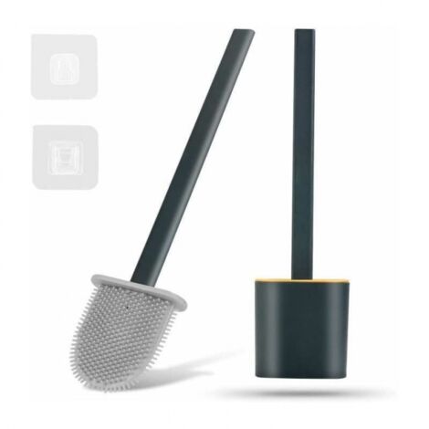 Brosse de toilette en silicone avec support-AquaForge (1/5)