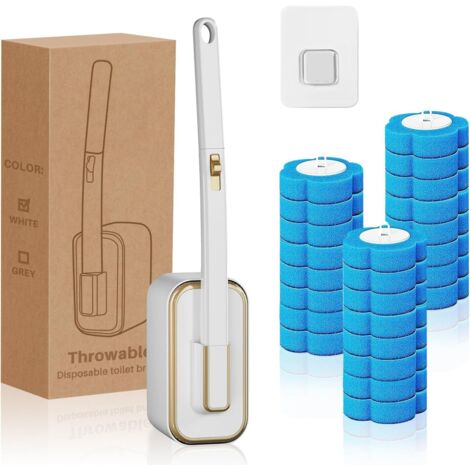 Kit de brosse de toilette avec 24 recharges, kit de brosse de toilette jetable avec aromathérapie-AquaForge (1/5)