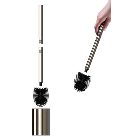 Brosse de toilette en silicone avec poignée intégrée, brosse pour cuvette de toilettes-AquaForge (1/5)