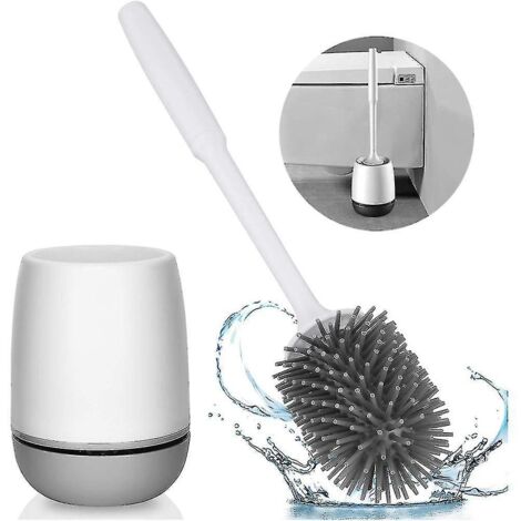 Brosse de toilette en silicone avec support, brosse de toilette pour salle de bain-AquaForge (1/5)