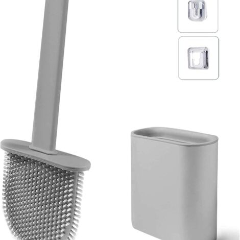 Brosse WC avec support, brosse WC flexible en silicone, rapide KLB-AquaForge (1/4)