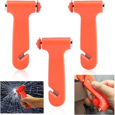 Marteau de sécurité automobile (lot de 3) - Marteau brise-vitre pour urgences - Taille S-AquaForge (1/5)