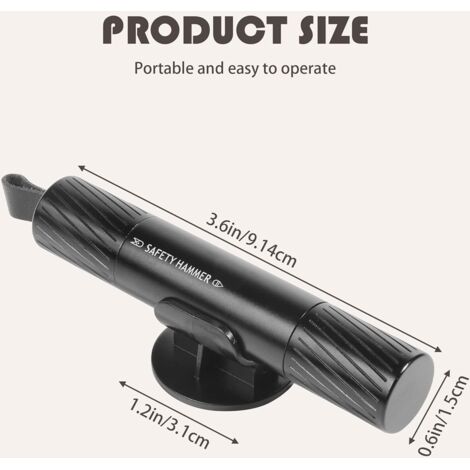 Marteau d'urgence automatique pour voitures, compatible avec Safe Pro X, noir pour une utilisation sur terre et sous l'eau [ZHE]-AquaForge (1/5)