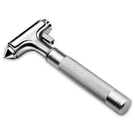 Marteau de sécurité automobile, marteau d'urgence en métal ignifugé avec tête en alliage dur, brise-vitre et coupe-ceinture de sécurité, sortie de secours en alliage d'aluminium-AquaForge (1/5)