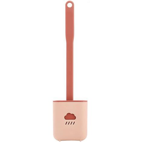 Brosse de toilette en silicone avec base, brosse de toilette murale en silicone, rose-AquaForge (1/4)