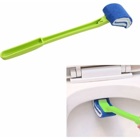 Brosse de toilette en fibre douce de haute qualité pour urinoir, accessoire de rechange pour urinoir étroit (vert)-AquaForge (1/5)