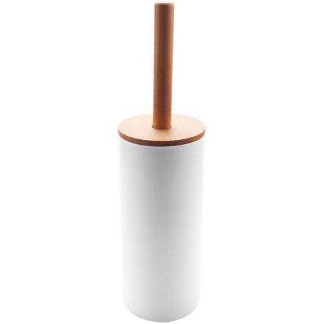 Brosse de toilette en bambou avec base, support de brosse de toilette sur pied, accessoires de salle de bain-AquaForge (1/5)