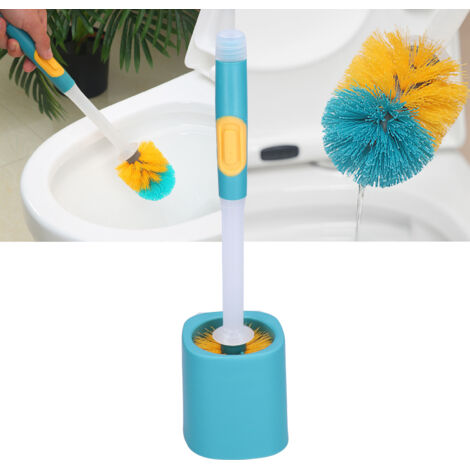 Support mural pour brosse de toilette, ensemble brosse de toilette avec long manche antidérapant pour salle de bain à domicile-AquaForge (1/5)