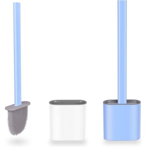 Ensemble brosse et support pour salle de bain, brosse de toilette en silicone pour un nettoyage en profondeur-AquaForge (1/5)