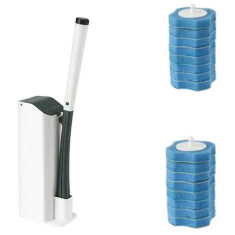 Brosse de toilette jetable avec manche long et tête de brosse de rechange pour nettoyer les recoins difficiles d'accès, A-AquaForge (1/5)
