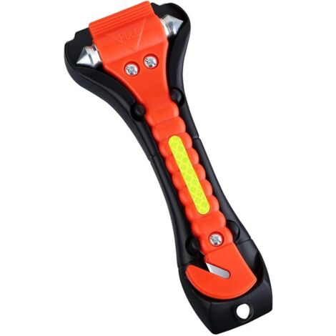 Marteau de sécurité automobile, outil d'évacuation d'urgence automatique pour brise-vitre, coupe-ceinture de sécurité, kit de survie avec bande réfléchissante-AquaForge (1/5)